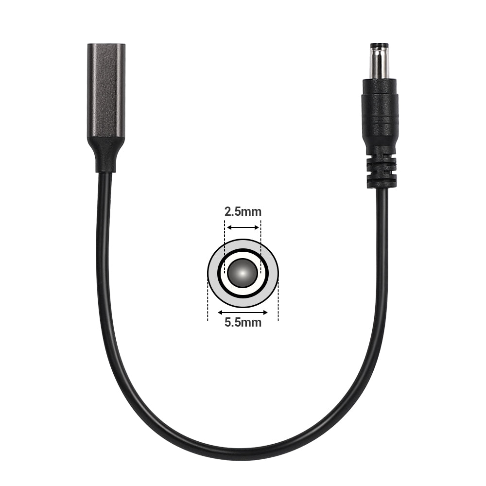 Power Adapter Cable - Type-C PD to DC 5.5mm x 2.5mm | 65W Max