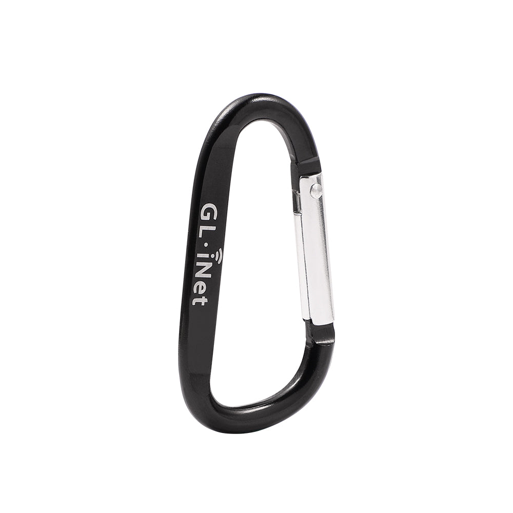 GL.iNet Carabiner Clip|Black Aluminum D Ring Shape