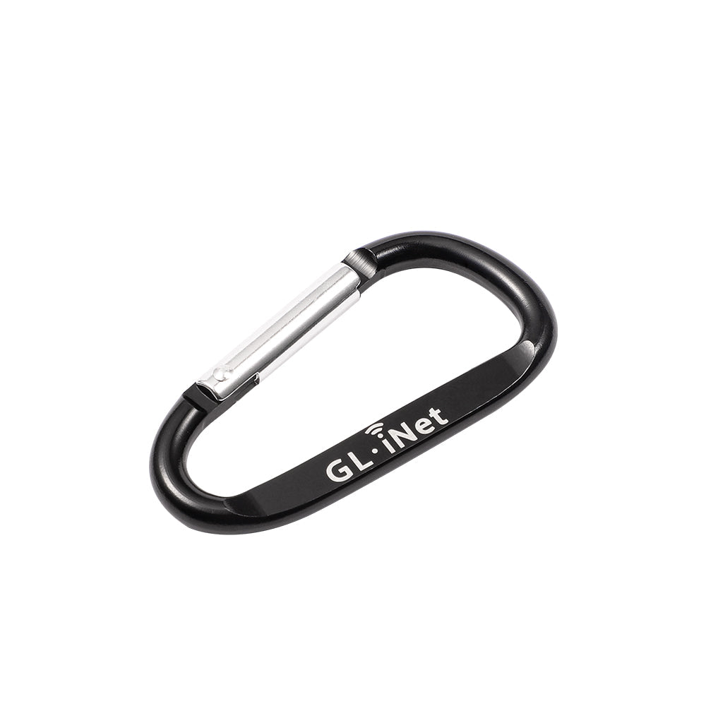 GL.iNet Carabiner Clip|Black Aluminum D Ring Shape